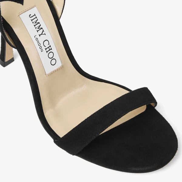 Black Jimmy Choo Jenn 100 Sandals, view 4 | Sandals