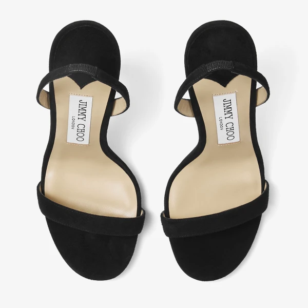 Black Jimmy Choo Jenn 100 Sandals, view 5 | Sandals