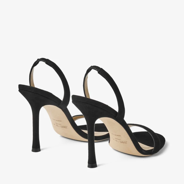 Black Jimmy Choo Jenn 100 Sandals, view 6 | Sandals