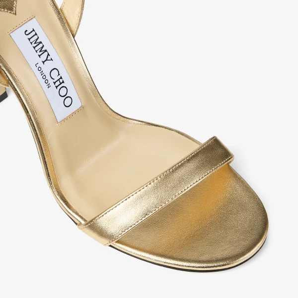 Gold Jimmy Choo Jenn 100 Sandals, view 4 | Sandals