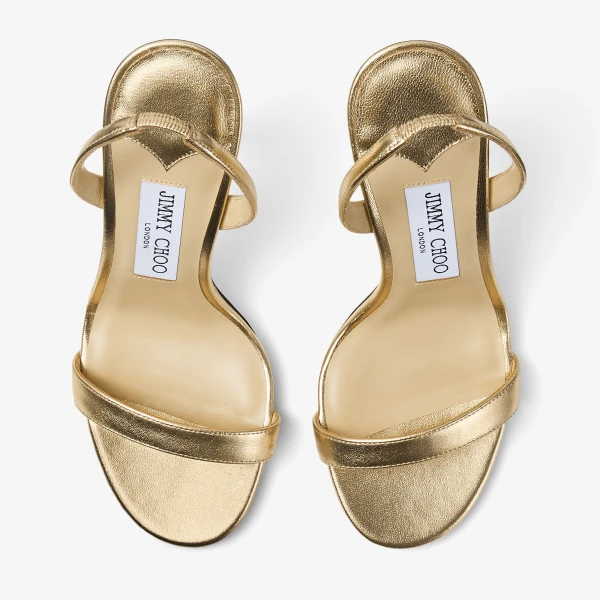 Gold Jimmy Choo Jenn 100 Sandals, view 5 | Sandals