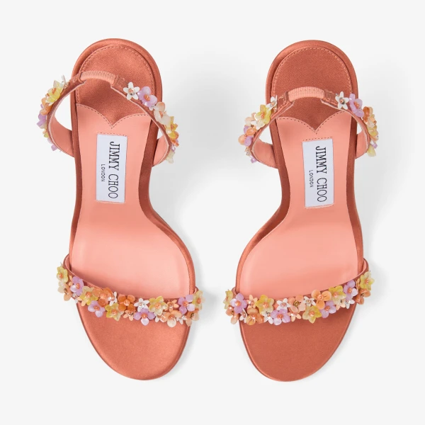 Grapefruit and Multi Jimmy Choo Jenn 100 Sandals, view 5 | Sandals