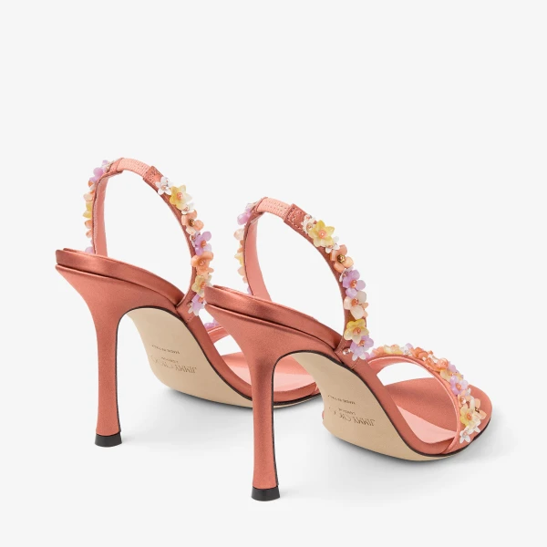 Grapefruit and Multi Jimmy Choo Jenn 100 Sandals, view 6 | Sandals