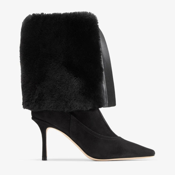 Black Jimmy Choo Jozi Knee Boot 85, view 2 | Boots