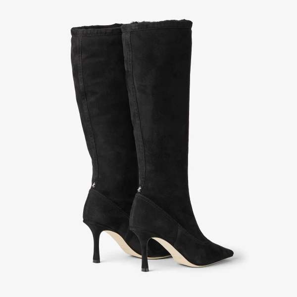 Black Jimmy Choo Jozi Knee Boot 85, view 6 | Boots