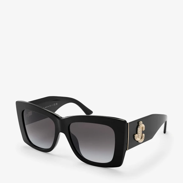 Black Jimmy Choo Juliana Sunglasses, view 2 | Sunglasses