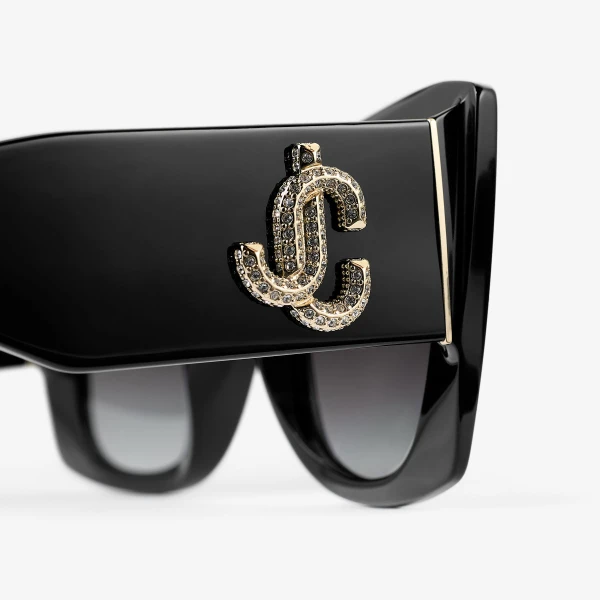 Black Jimmy Choo Juliana Sunglasses, view 3 | Sunglasses