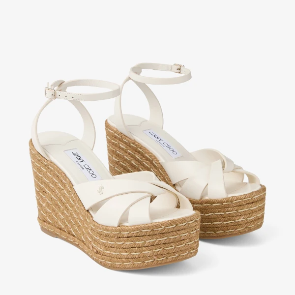 Latte Jimmy Choo Korra 100 Wedges, view 3 | Sandals