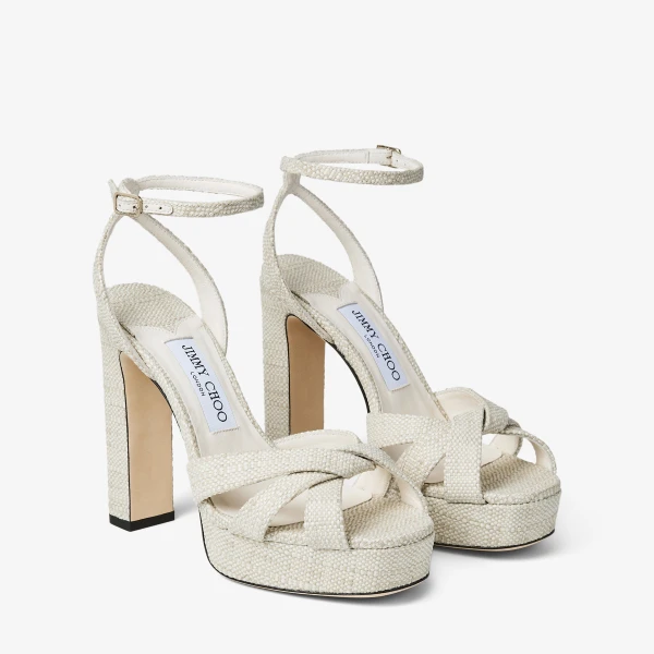 Natural Jimmy Choo Kove 120 Platform Sandals, view 3 | Sandals