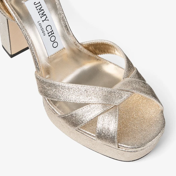 Platinum Jimmy Choo Kove 120 Platform Sandals, view 4 | Sandals