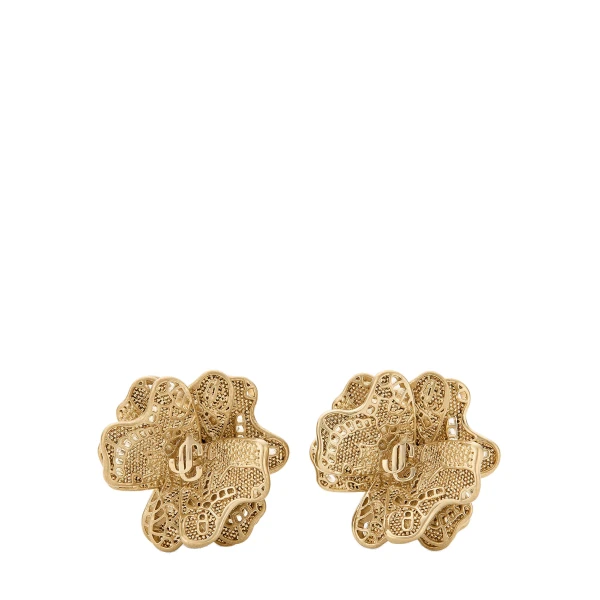 Metallic Jimmy Choo Lace Corsage Studs | Earrings