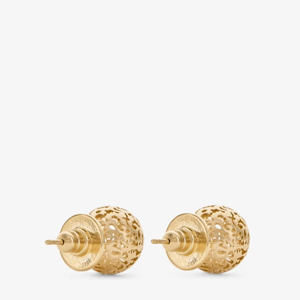 Gold Jimmy Choo Lace Sphere Studs, view 4 | Earrings