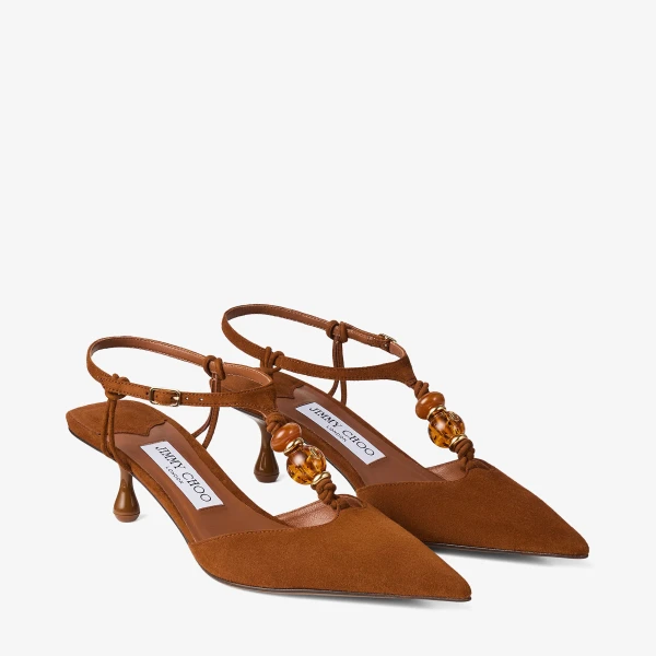 Tan Mix Jimmy Choo Lauri 50 Slingbacks, view 3 | Heels