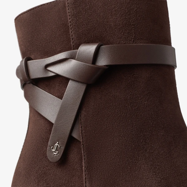 Chocolate Jimmy Choo Lawton Ankle Boot 65, view 4 | Boots