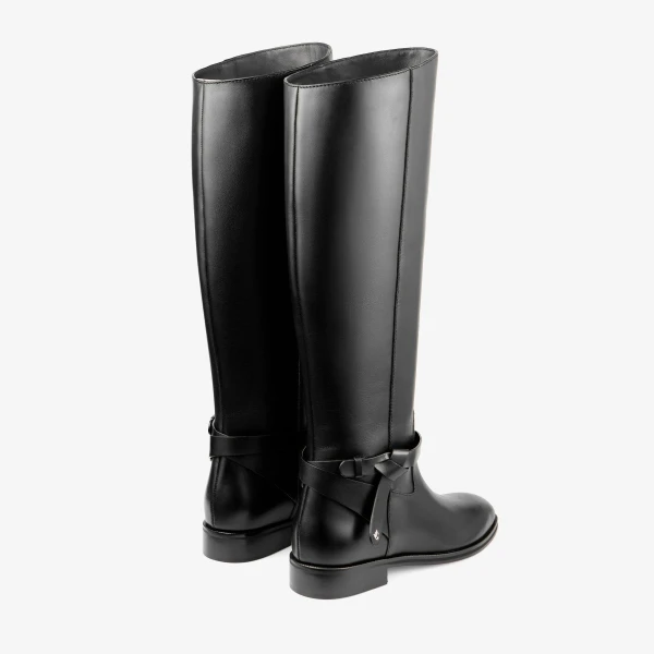 Black Jimmy Choo Lawton Knee Boot Flat, view 5 | Boots