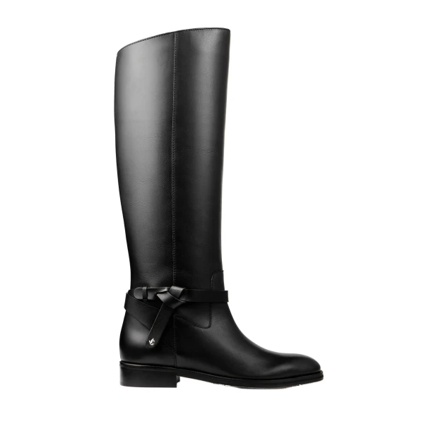 Black Jimmy Choo Lawton Knee Boot Flat | Boots