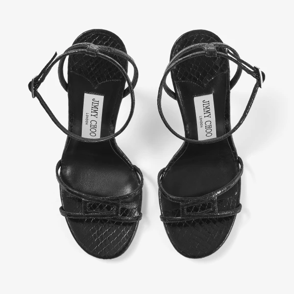 Black Jimmy Choo Leo 100 Sandals, view 5 | Sandals