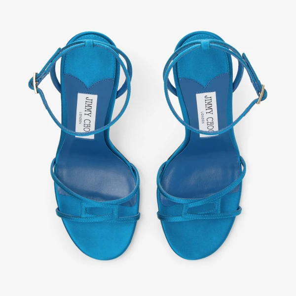 Lagoon Jimmy Choo Leo 100 Sandals, view 5 | Sandals