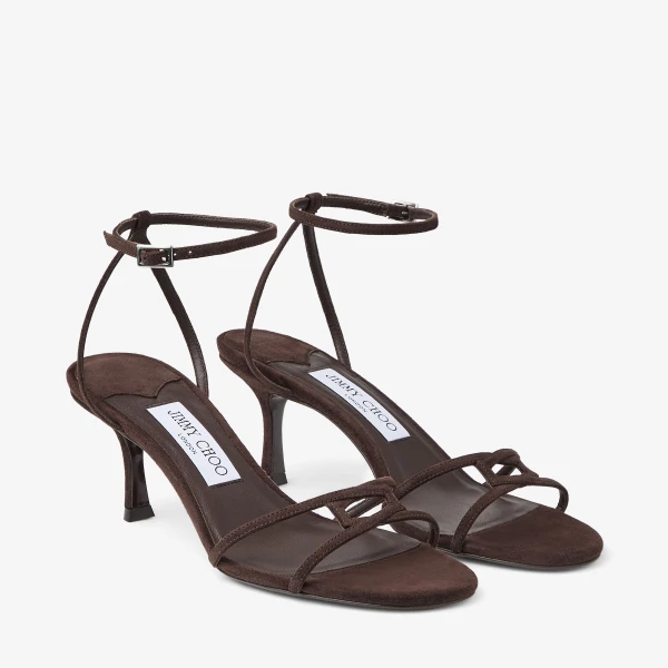 Chocolate Jimmy Choo Leo 65 Sandals, view 3 | Sandals