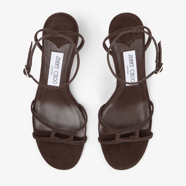 Chocolate Jimmy Choo Leo 65 Sandals, view 5 | Sandals