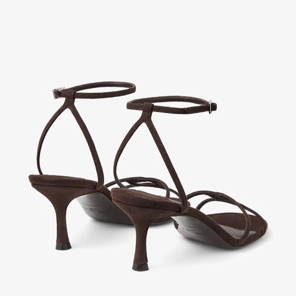 Chocolate Jimmy Choo Leo 65 Sandals, view 6 | Sandals