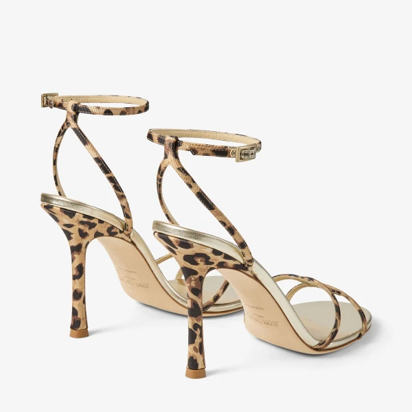 Natural Jimmy Choo Leo Sandals, view 5 | Sandals