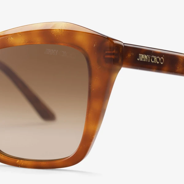Blonde Glitter Havana Jimmy Choo Lexa Sunglasses, view 3 | Sunglasses