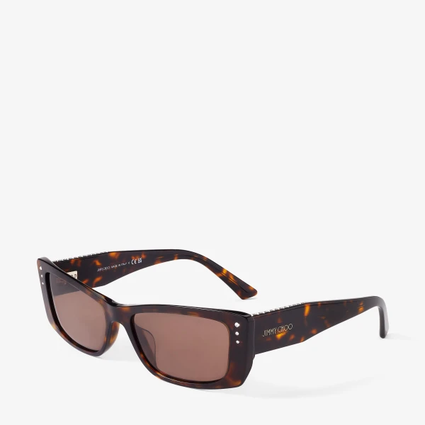Dark Brown Jimmy Choo Lexy Sunglasses, view 2 | Sunglasses