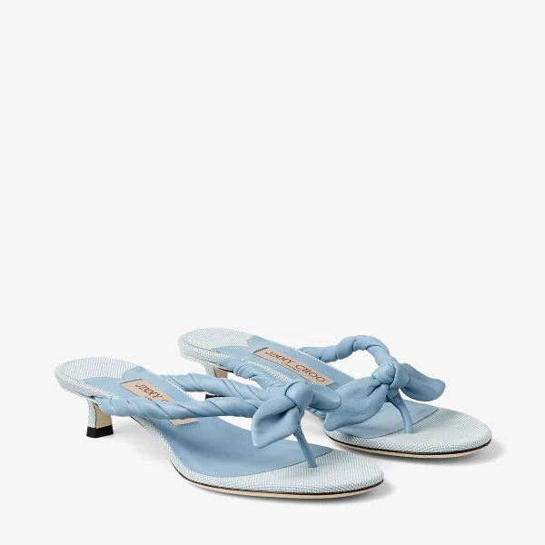 Riviera Blue and Riviera Blue Mix Jimmy Choo Liss 35 Mule Sandals, view 3 | Mules