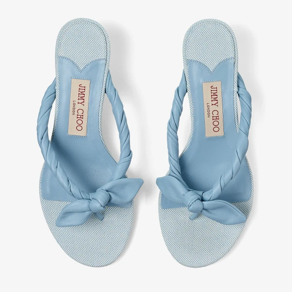 Riviera Blue and Riviera Blue Mix Jimmy Choo Liss 35 Mule Sandals, view 4 | Mules