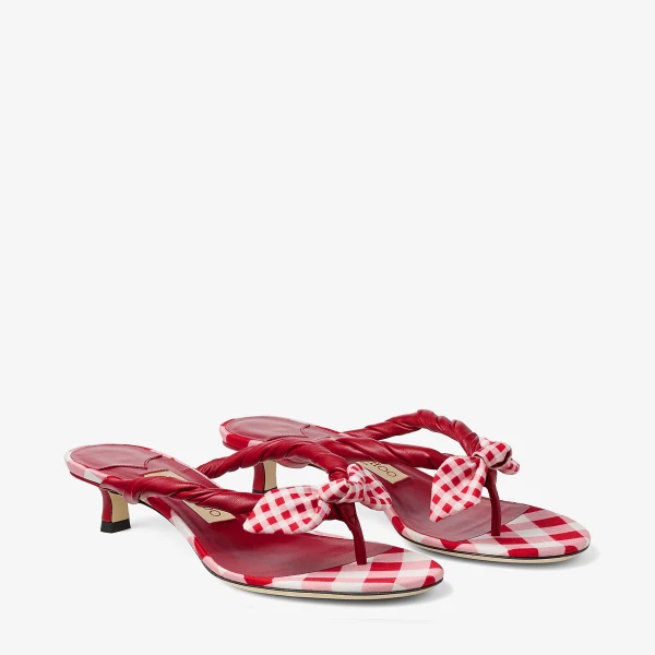 Ruby Red Mix Jimmy Choo Liss 35 Mule Sandals, view 3 | Mules