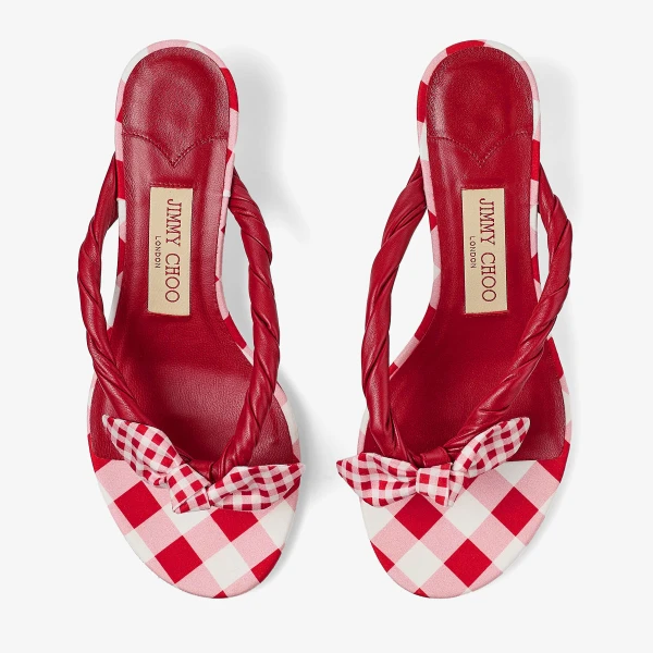 Ruby Red Mix Jimmy Choo Liss 35 Mule Sandals, view 4 | Mules