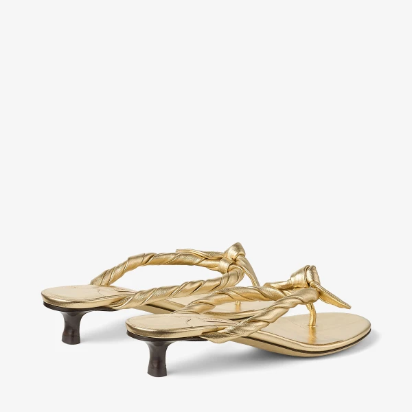 Gold Jimmy Choo Liss 35 Mules, view 5 | Mules