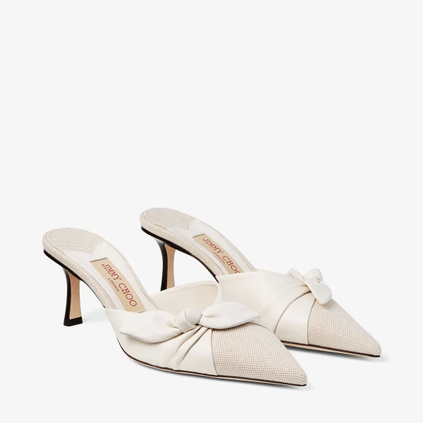 Almond and Latte Mix Jimmy Choo Livi 65 Mules, view 3 | Mules