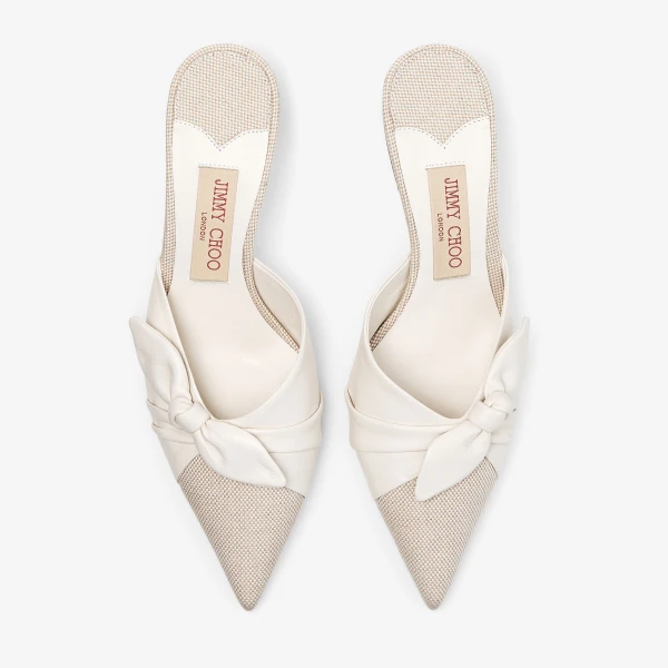 Almond and Latte Mix Jimmy Choo Livi 65 Mules, view 4 | Mules