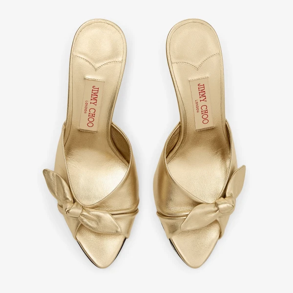Gold Jimmy Choo Livi Wedge 85, view 4 | Mules