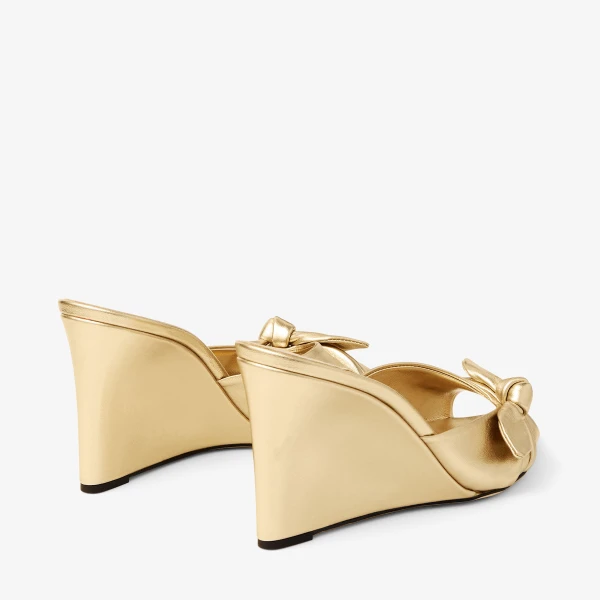 Gold Jimmy Choo Livi Wedge 85, view 5 | Mules