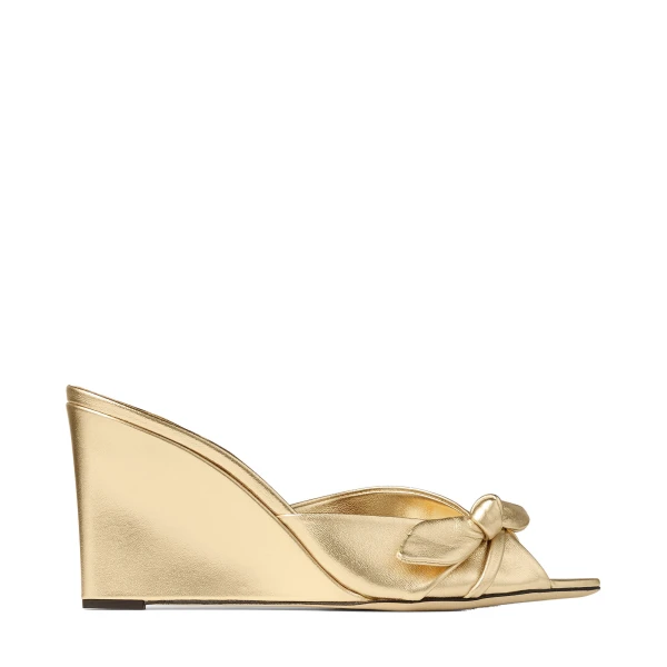 Metallic Jimmy Choo Livi Wedge 85 | Mules