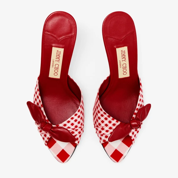 Ruby Red Mix Jimmy Choo Livi Wedge 85, view 4 | Mules