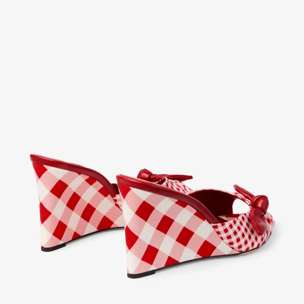 Ruby Red Mix Jimmy Choo Livi Wedge 85, view 5 | Mules