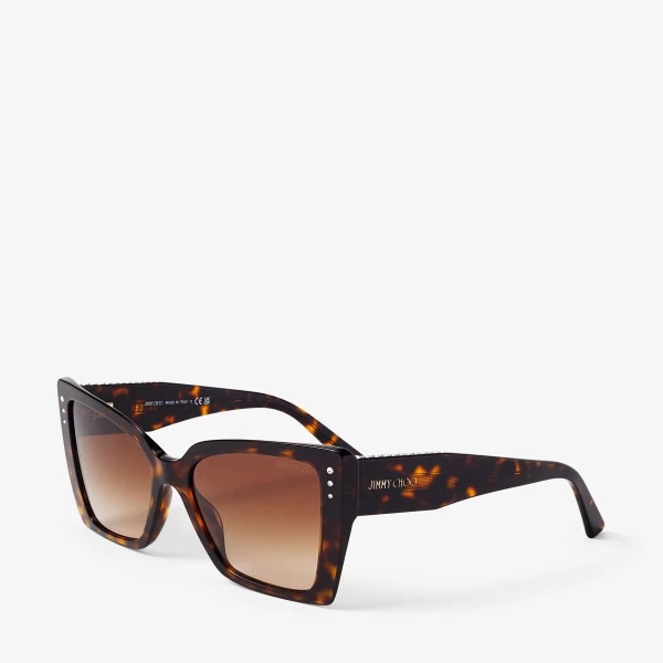 Gradient Brown Jimmy Choo Lorea Sunglasses, view 2 | Sunglasses