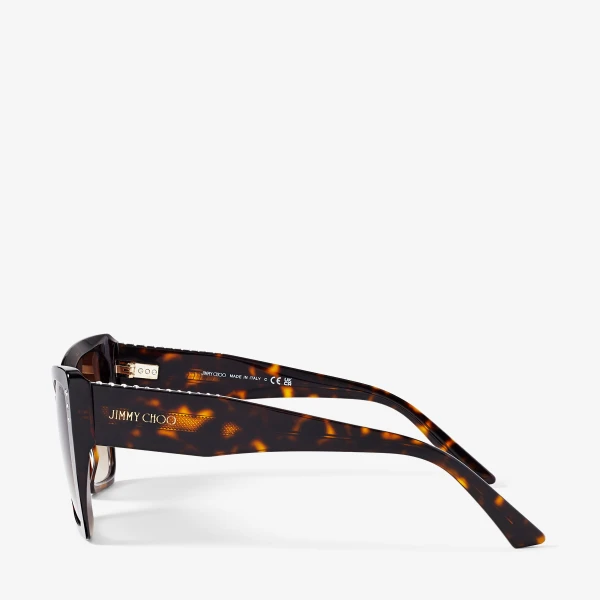 Gradient Brown Jimmy Choo Lorea Sunglasses, view 3 | Sunglasses