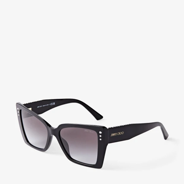 Gradient Grey Jimmy Choo Lorea Sunglasses, view 2 | Sunglasses
