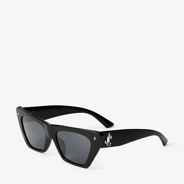 Black Jimmy Choo Lou Sunglasses, view 3 | Sunglasses