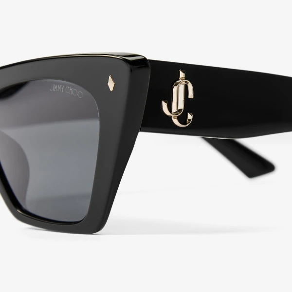 Black Jimmy Choo Lou Sunglasses, view 4 | Sunglasses