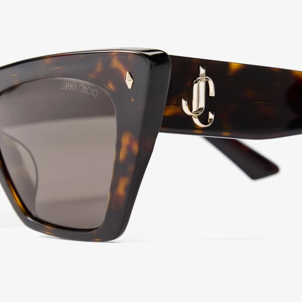 Havana Jimmy Choo Lou Sunglasses, view 3 | Sunglasses