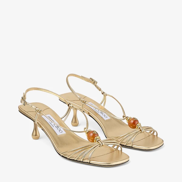 Gold Mix Jimmy Choo Lova 50 Sandals, view 3 | Sandals