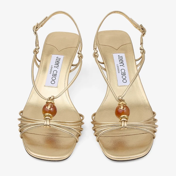 Gold Mix Jimmy Choo Lova 50 Sandals, view 5 | Sandals