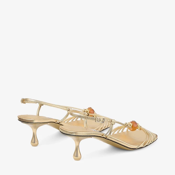 Gold Mix Jimmy Choo Lova 50 Sandals, view 6 | Sandals