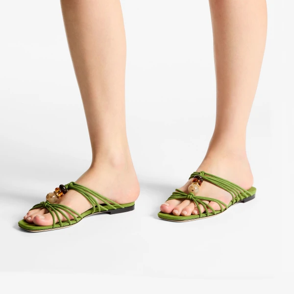 Clover Mix Jimmy Choo Lova Mule Flat, view 2 | Flats